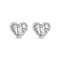 Sterling Silver 1/2 Cttw Round and Baguette Diamond Composite Heart
Shaped Stud Earring