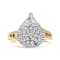 1.00ctw Round and Baguette Diamond Ballerina 14K Yellow and White Gold Ring