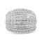 Sterling Silver 2.0ctw Round and Baguette-Cut Diamond Cluster Ring (H-I
Color, I1-I2 Clarity)