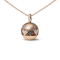 18K Rose Gold Pave Round Black and White Diamonds Ball with Heart Design Pendant