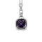 .925 Sterling Silver 6x6MM Cushion Purple Amethyst and Diamond Accented
Bale 18" Pendant Necklace