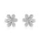 Matte Finished Sterling Silver Diamond Accent Flower Stud Earring (I-J
Color, I1-I2 Clarity)