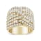 3.00ctw Diamond Eight-Row Bypass 10K Yellow Gold Ring
