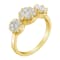14K Yellow Gold 1-1/4ctw Diamond Three Round Floral Cluster Ring (H-I
Color, SI2-I1 Clarity)