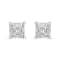 Sterling Silver 1/4ctw Miracle Set Princess-Cut Diamond Solitaire Stud
Earrings with Hidden Halo