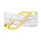 10K White and Yellow Gold 1 1/10ctw Channel-Set Diamond Bypass Band Ring
(J Color, I3 Clarity)