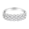 .925 Sterling Silver 1 cttw Lab-Grown Diamond Cluster Band Ring (F-G
Color, VS2-SI1 Clarity)