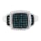 Black Rhodium Over Sterling Silver 1/2ctw Diamond Ring (Fancy Blue &
H-I Color, I2-I3 Clarity)