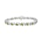 3.5 mm Lab Created Green Peridot and 1/6 ctw Diamond Rhodium Over
Sterling Silver Tennis Bracelet