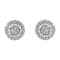 Sterling Silver Diamond Cluster Earrings 1.0ctw