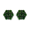 Sterling Silver 2.0ctw Prong Set Round-Cut Treated Green Diamond Floral
Cluster Stud Earring