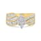 1.25ctw Marquise Diamond 14K White and Yellow Gold Bypass Ring