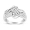 10K White Gold Ring 3/4ctw Round and Baguette-Cut Diamond Bypass Ring
(H-I Color, I2-I3 Clarity)
