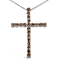 Sterling Silver 1.0ctw Champagne Diamond Gold Cross Pendant
w\chain(Champagne Color, I1-I2 Clarity)