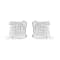 10K White Gold 1/2 Cttw Composite  Princess Diamond Square and Swirl
Stud Earrings