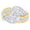 10K Two-Toned Gold Diamond Bypass Ring (1 cttw, H-I Color, SI1-SI2 Clarity)