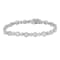 10K White Gold 4.0ctw Brilliant Round-cut and Baguette Diamond Floral
Cluster Link Bracelet