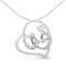 Sterling Silver 1/6ctw Diamond Heart Pendant w\chain (H-I, I1-I2)