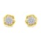 10K Yellow Gold Over Sterling Silver Diamond Rose Stud Earrings 0.15ctw