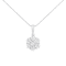 14K White Gold 2.0ctw Round Diamond 7 Stone Flower 18" Pendant
w\chain(H-I Color, SI2-I1 Clarity)