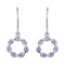 10K White Gold Tanzanite Circle Drop Earrings