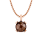 10k Rose Gold Genuine Round Smoky Quartz Pendant With Chain