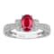 10k White Gold Vintage Style Oval Ruby and Diamond Ring