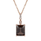 10k Rose Gold Genuine Emerald Cut Smoky Quartz and White Topaz Pendant
With Chain