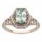 10k Yellow Gold Vintage Style Genuine Oval Prasiolite Filigree Ring