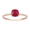 10k Rose Gold Genuine Round Ruby and Diamond Ring