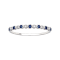 10k White Gold Genuine Sapphire and Diamond Petite Stackable Band