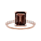10k Rose Gold Emerald-Cut Smoky Quartz and White Topaz Ring
