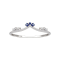 10k White Gold Curved Genuine Sapphire and Diamond Band Guard