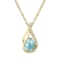 10k Yellow Gold Genuine Pear-shape Blue Topaz and Diamond Halo Drop
Pendant With Chain