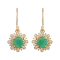 10K Yellow Gold Emerald and Diamond Halo Earrings