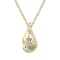 10k Yellow Gold Genuine Pear-shape Prasiolite and Diamond Halo Drop
Pendant With Chain