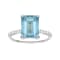 10k White Gold Emerald-Cut Blue Topaz and White Topaz Ring