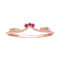 10k Rose Gold Curved Genuine Ruby and Diamond Band Guard