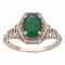 10k Yellow Gold Vintage Style Genuine Oval Emerald Filigree Ring