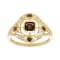 10k Yellow Gold Vintage Style Genuine Smoky Quartz and Diamond Ring