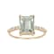 10k Yellow Gold Emerald-Cut Prasiolite and White Topaz Ring