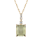 10k Yellow Gold Genuine Emerald Cut Prasiolite and White Topaz Pendant
With Chain