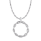 10k White Gold Braided Circle Diamond Pendant With Chain