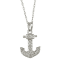 10k White Gold 1/10ct Diamond Anchor Pendant With Chain