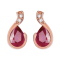 10K Rose Gold Pear Shape Ruby and Diamond Earrings