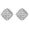 10K White Gold .25ctw Diamond Earrings with Rope Design Edges