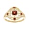 10k Yellow Gold Vintage Style Genuine Garnet and Diamond Ring