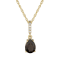 10k Yellow Gold Genuine Pear-Shape Smoky Quartz and Diamond Drop Pendant
With Chain