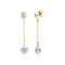 Long Blue Topaz Stud and Drop Earrings in 14K Gold Filled