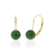 14K Gold Canadian Nephrite Jade Ball Drop Leverback Earrings